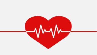 Heart with heartbeat EKG line